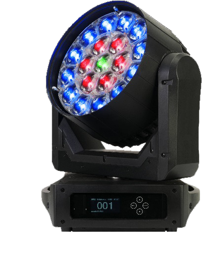 LUZ MOVIL LED ZOOM 19X15W 4 COLOR